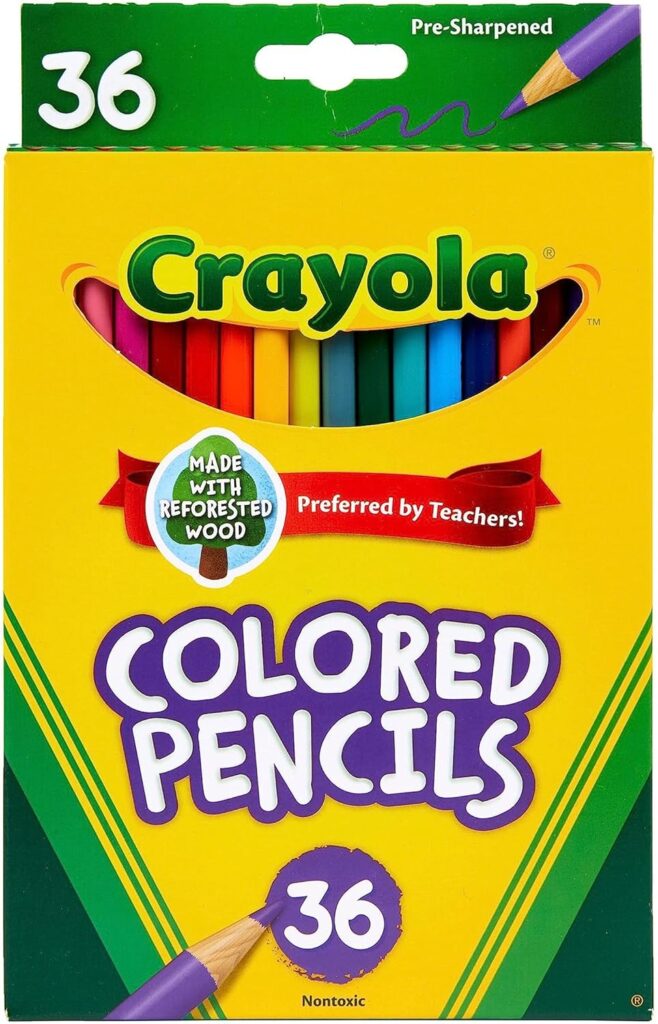 Crayola Colored Pencils (36ct), Kids Pencils Set, Art Supplies, Great for Coloring Books, Classroom Pencils, School Supplies, 3+